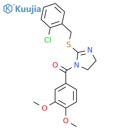 2-{(2-chlorophenyl)methylsulfanyl}-1-(3,4-dimethoxybenzoyl)-4,5-dihydro-1H-imidazole structure