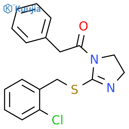 1-(2-{(2-chlorophenyl)methylsulfanyl}-4,5-dihydro-1H-imidazol-1-yl)-2-phenylethan-1-one structure