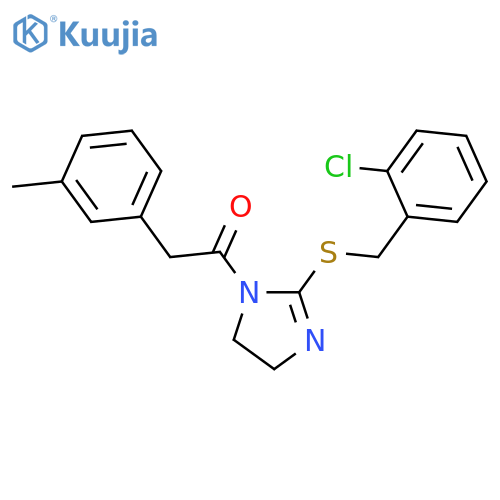 1-(2-{(2-chlorophenyl)methylsulfanyl}-4,5-dihydro-1H-imidazol-1-yl)-2-(3-methylphenyl)ethan-1-one structure