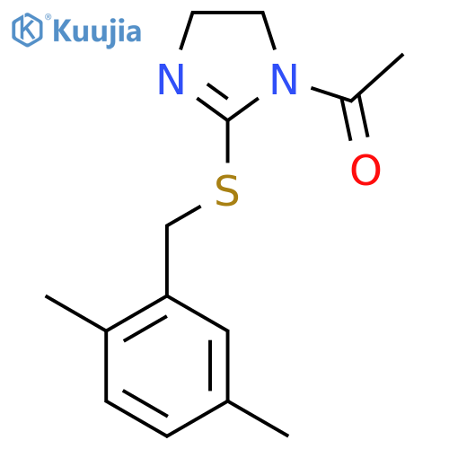 1-(2-{(2,5-dimethylphenyl)methylsulfanyl}-4,5-dihydro-1H-imidazol-1-yl)ethan-1-one structure
