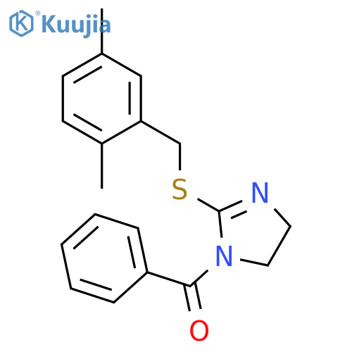 1-benzoyl-2-{(2,5-dimethylphenyl)methylsulfanyl}-4,5-dihydro-1H-imidazole structure