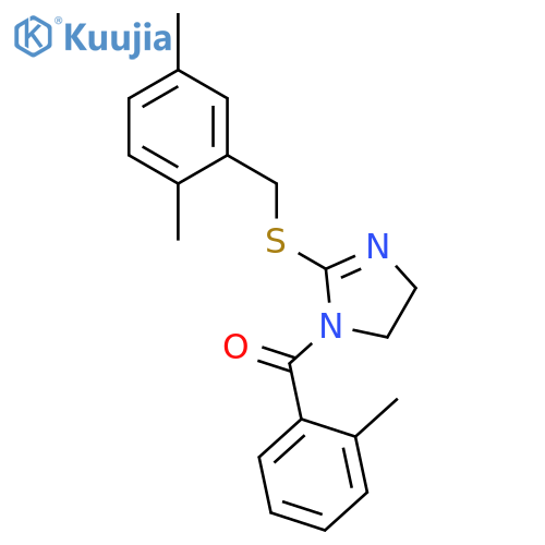 2-{(2,5-dimethylphenyl)methylsulfanyl}-1-(2-methylbenzoyl)-4,5-dihydro-1H-imidazole structure
