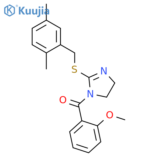 2-{(2,5-dimethylphenyl)methylsulfanyl}-1-(2-methoxybenzoyl)-4,5-dihydro-1H-imidazole structure