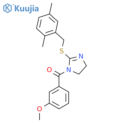 2-{(2,5-dimethylphenyl)methylsulfanyl}-1-(3-methoxybenzoyl)-4,5-dihydro-1H-imidazole structure