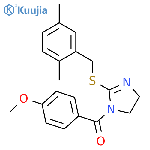 2-{(2,5-dimethylphenyl)methylsulfanyl}-1-(4-methoxybenzoyl)-4,5-dihydro-1H-imidazole structure