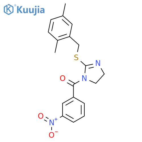 2-{(2,5-dimethylphenyl)methylsulfanyl}-1-(3-nitrobenzoyl)-4,5-dihydro-1H-imidazole structure