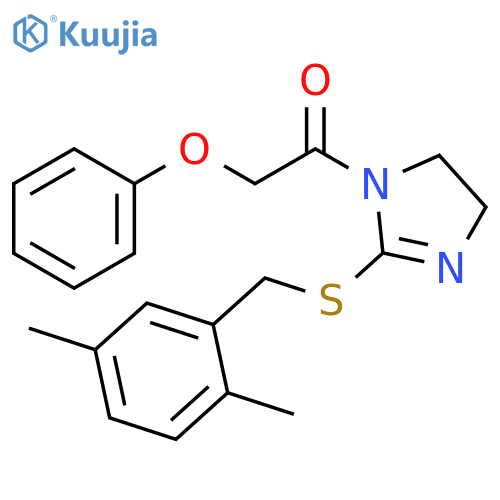 1-(2-{(2,5-dimethylphenyl)methylsulfanyl}-4,5-dihydro-1H-imidazol-1-yl)-2-phenoxyethan-1-one structure