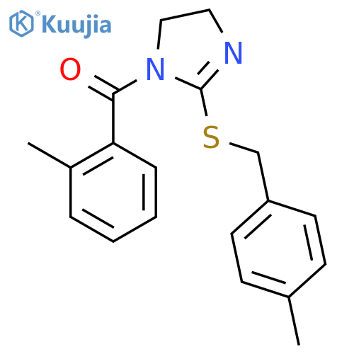 1-(2-methylbenzoyl)-2-{(4-methylphenyl)methylsulfanyl}-4,5-dihydro-1H-imidazole structure