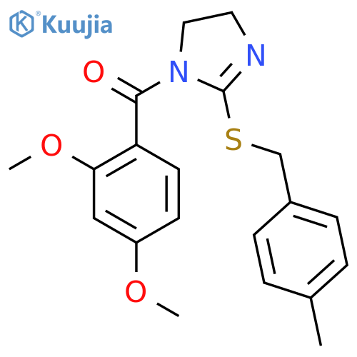 1-(2,4-dimethoxybenzoyl)-2-{(4-methylphenyl)methylsulfanyl}-4,5-dihydro-1H-imidazole structure