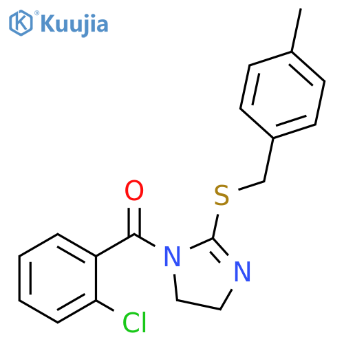 1-(2-chlorobenzoyl)-2-{(4-methylphenyl)methylsulfanyl}-4,5-dihydro-1H-imidazole structure