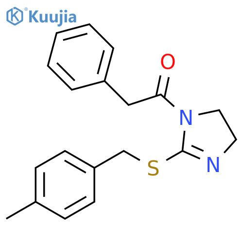1-(2-{(4-methylphenyl)methylsulfanyl}-4,5-dihydro-1H-imidazol-1-yl)-2-phenylethan-1-one structure
