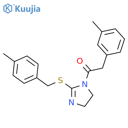 2-(3-methylphenyl)-1-(2-{(4-methylphenyl)methylsulfanyl}-4,5-dihydro-1H-imidazol-1-yl)ethan-1-one structure