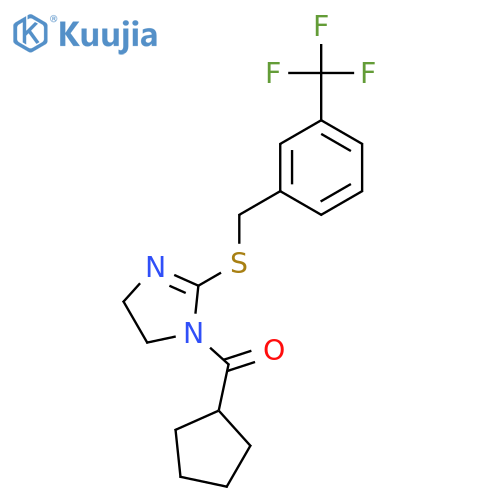 1-cyclopentanecarbonyl-2-({3-(trifluoromethyl)phenylmethyl}sulfanyl)-4,5-dihydro-1H-imidazole structure