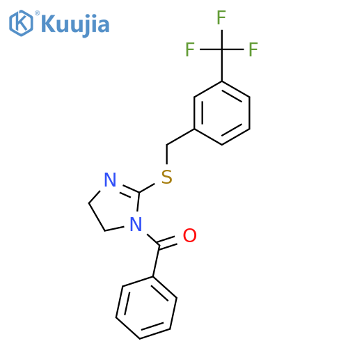 1-benzoyl-2-({3-(trifluoromethyl)phenylmethyl}sulfanyl)-4,5-dihydro-1H-imidazole structure