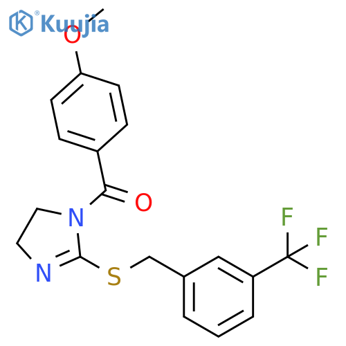 1-(4-methoxybenzoyl)-2-({3-(trifluoromethyl)phenylmethyl}sulfanyl)-4,5-dihydro-1H-imidazole structure