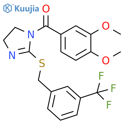 1-(3,4-dimethoxybenzoyl)-2-({3-(trifluoromethyl)phenylmethyl}sulfanyl)-4,5-dihydro-1H-imidazole structure