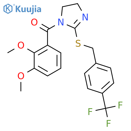 1-(2,3-dimethoxybenzoyl)-2-({4-(trifluoromethyl)phenylmethyl}sulfanyl)-4,5-dihydro-1H-imidazole structure