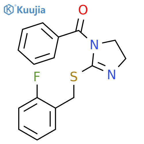 1-benzoyl-2-{(2-fluorophenyl)methylsulfanyl}-4,5-dihydro-1H-imidazole structure