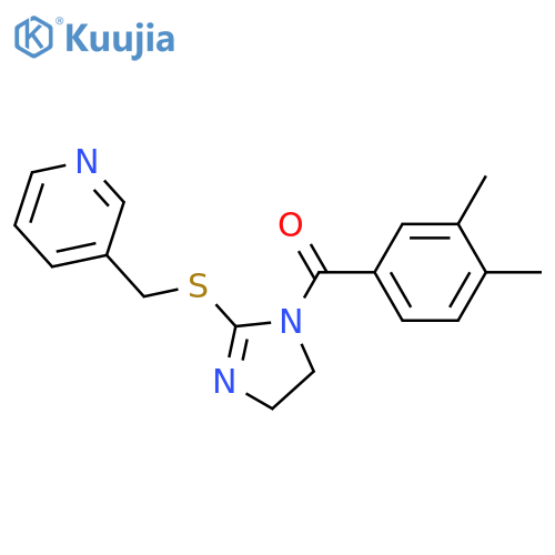 3-({1-(3,4-dimethylbenzoyl)-4,5-dihydro-1H-imidazol-2-ylsulfanyl}methyl)pyridine structure