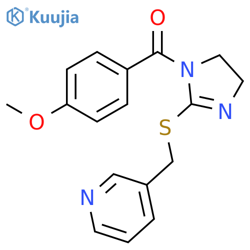 3-({1-(4-methoxybenzoyl)-4,5-dihydro-1H-imidazol-2-ylsulfanyl}methyl)pyridine structure