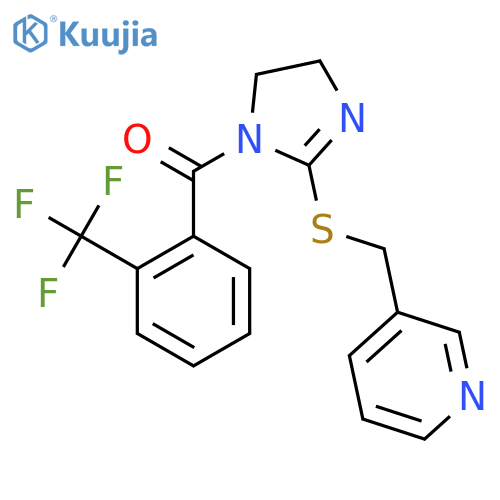 3-({1-2-(trifluoromethyl)benzoyl-4,5-dihydro-1H-imidazol-2-yl}sulfanyl)methylpyridine structure