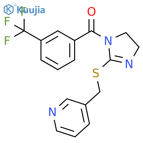 3-({1-3-(trifluoromethyl)benzoyl-4,5-dihydro-1H-imidazol-2-yl}sulfanyl)methylpyridine structure