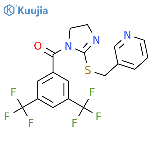 3-({1-3,5-bis(trifluoromethyl)benzoyl-4,5-dihydro-1H-imidazol-2-yl}sulfanyl)methylpyridine structure