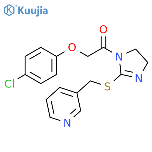 2-(4-chlorophenoxy)-1-(2-{(pyridin-3-yl)methylsulfanyl}-4,5-dihydro-1H-imidazol-1-yl)ethan-1-one structure