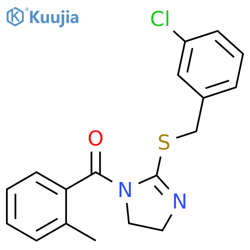 2-{(3-chlorophenyl)methylsulfanyl}-1-(2-methylbenzoyl)-4,5-dihydro-1H-imidazole structure
