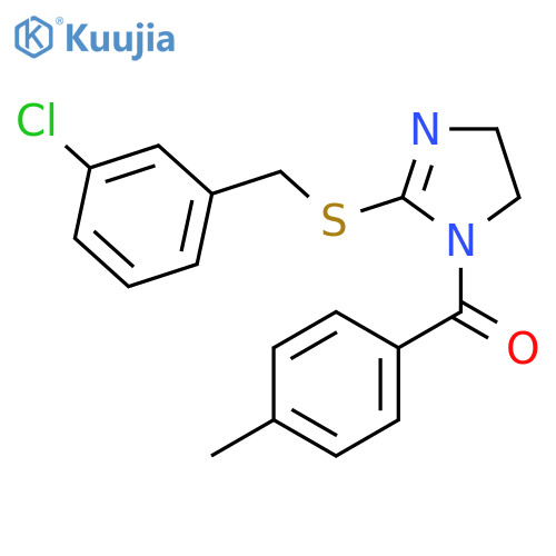 2-{(3-chlorophenyl)methylsulfanyl}-1-(4-methylbenzoyl)-4,5-dihydro-1H-imidazole structure