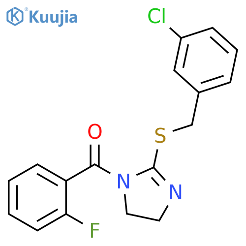 2-{(3-chlorophenyl)methylsulfanyl}-1-(2-fluorobenzoyl)-4,5-dihydro-1H-imidazole structure