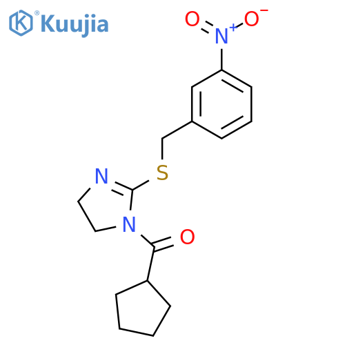 1-cyclopentanecarbonyl-2-{(3-nitrophenyl)methylsulfanyl}-4,5-dihydro-1H-imidazole structure