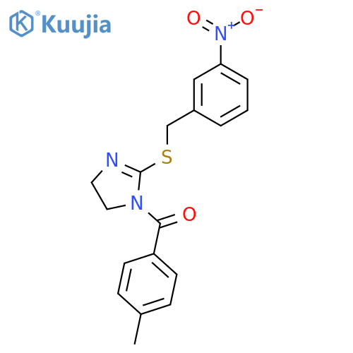 1-(4-methylbenzoyl)-2-{(3-nitrophenyl)methylsulfanyl}-4,5-dihydro-1H-imidazole structure