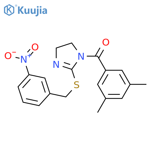 1-(3,5-dimethylbenzoyl)-2-{(3-nitrophenyl)methylsulfanyl}-4,5-dihydro-1H-imidazole structure