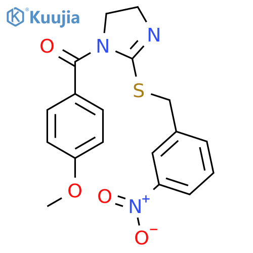 1-(4-methoxybenzoyl)-2-{(3-nitrophenyl)methylsulfanyl}-4,5-dihydro-1H-imidazole structure