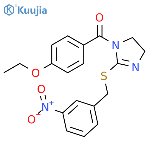 1-(4-ethoxybenzoyl)-2-{(3-nitrophenyl)methylsulfanyl}-4,5-dihydro-1H-imidazole structure