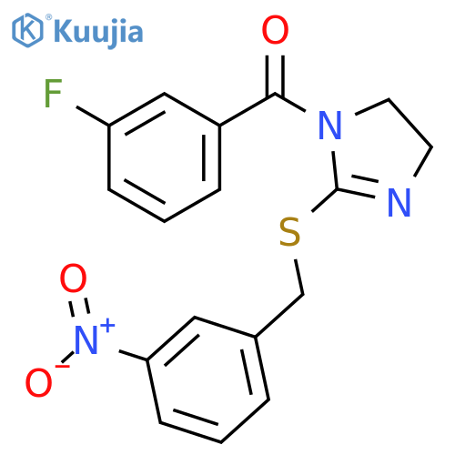 1-(3-fluorobenzoyl)-2-{(3-nitrophenyl)methylsulfanyl}-4,5-dihydro-1H-imidazole structure