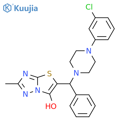 5-{4-(3-chlorophenyl)piperazin-1-yl(phenyl)methyl}-2-methyl-1,2,4triazolo3,2-b1,3thiazol-6-ol structure