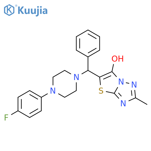 5-{4-(4-fluorophenyl)piperazin-1-yl(phenyl)methyl}-2-methyl-1,2,4triazolo3,2-b1,3thiazol-6-ol structure