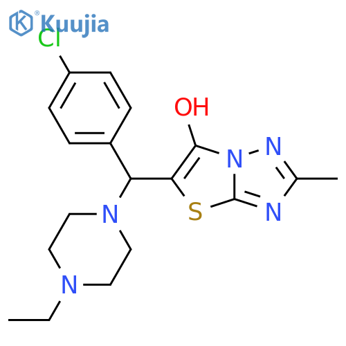 5-(4-chlorophenyl)(4-ethylpiperazin-1-yl)methyl-2-methyl-1,2,4triazolo3,2-b1,3thiazol-6-ol structure