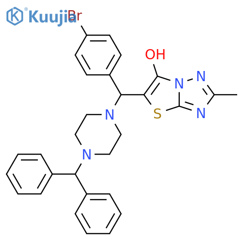 5-(4-bromophenyl)4-(diphenylmethyl)piperazin-1-ylmethyl-2-methyl-1,2,4triazolo3,2-b1,3thiazol-6-ol structure