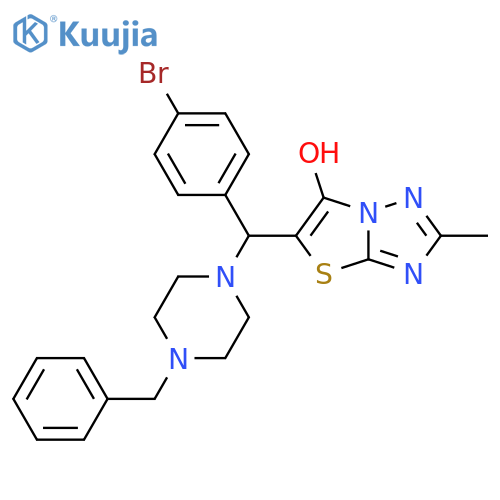 5-(4-benzylpiperazin-1-yl)(4-bromophenyl)methyl-2-methyl-1,2,4triazolo3,2-b1,3thiazol-6-ol structure