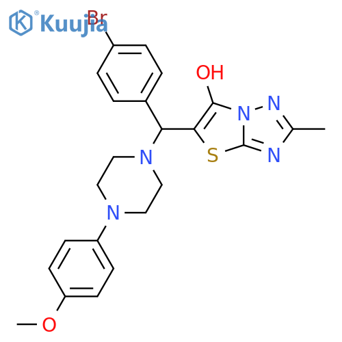 5-(4-bromophenyl)4-(4-methoxyphenyl)piperazin-1-ylmethyl-2-methyl-1,2,4triazolo3,2-b1,3thiazol-6-ol structure