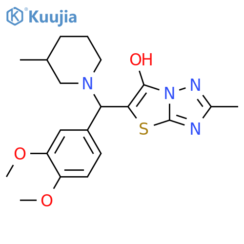 5-(3,4-dimethoxyphenyl)(3-methylpiperidin-1-yl)methyl-2-methyl-1,2,4triazolo3,2-b1,3thiazol-6-ol structure
