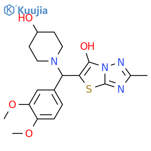 1-(3,4-dimethoxyphenyl)({6-hydroxy-2-methyl-1,2,4triazolo3,2-b1,3thiazol-5-yl})methylpiperidin-4-ol structure
