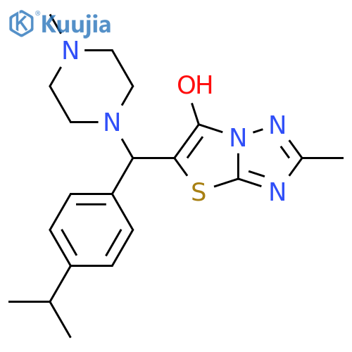 2-methyl-5-(4-methylpiperazin-1-yl)4-(propan-2-yl)phenylmethyl-1,2,4triazolo3,2-b1,3thiazol-6-ol structure