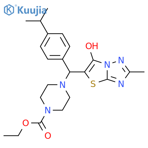 ethyl 4-({6-hydroxy-2-methyl-1,2,4triazolo3,2-b1,3thiazol-5-yl}4-(propan-2-yl)phenylmethyl)piperazine-1-carboxylate structure