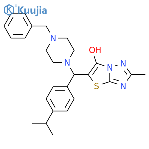 5-(4-benzylpiperazin-1-yl)4-(propan-2-yl)phenylmethyl-2-methyl-1,2,4triazolo3,2-b1,3thiazol-6-ol structure