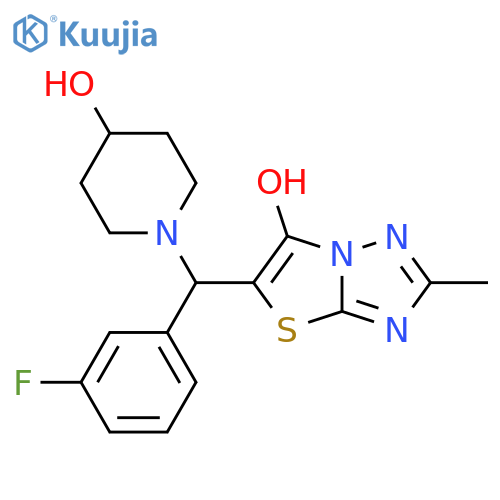 1-(3-fluorophenyl)({6-hydroxy-2-methyl-1,2,4triazolo3,2-b1,3thiazol-5-yl})methylpiperidin-4-ol structure