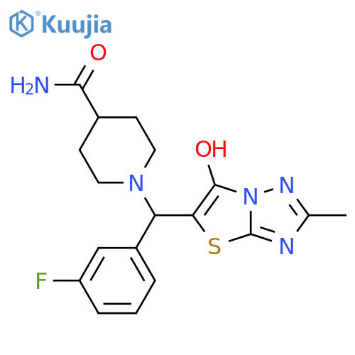 1-(3-fluorophenyl)({6-hydroxy-2-methyl-1,2,4triazolo3,2-b1,3thiazol-5-yl})methylpiperidine-4-carboxamide structure